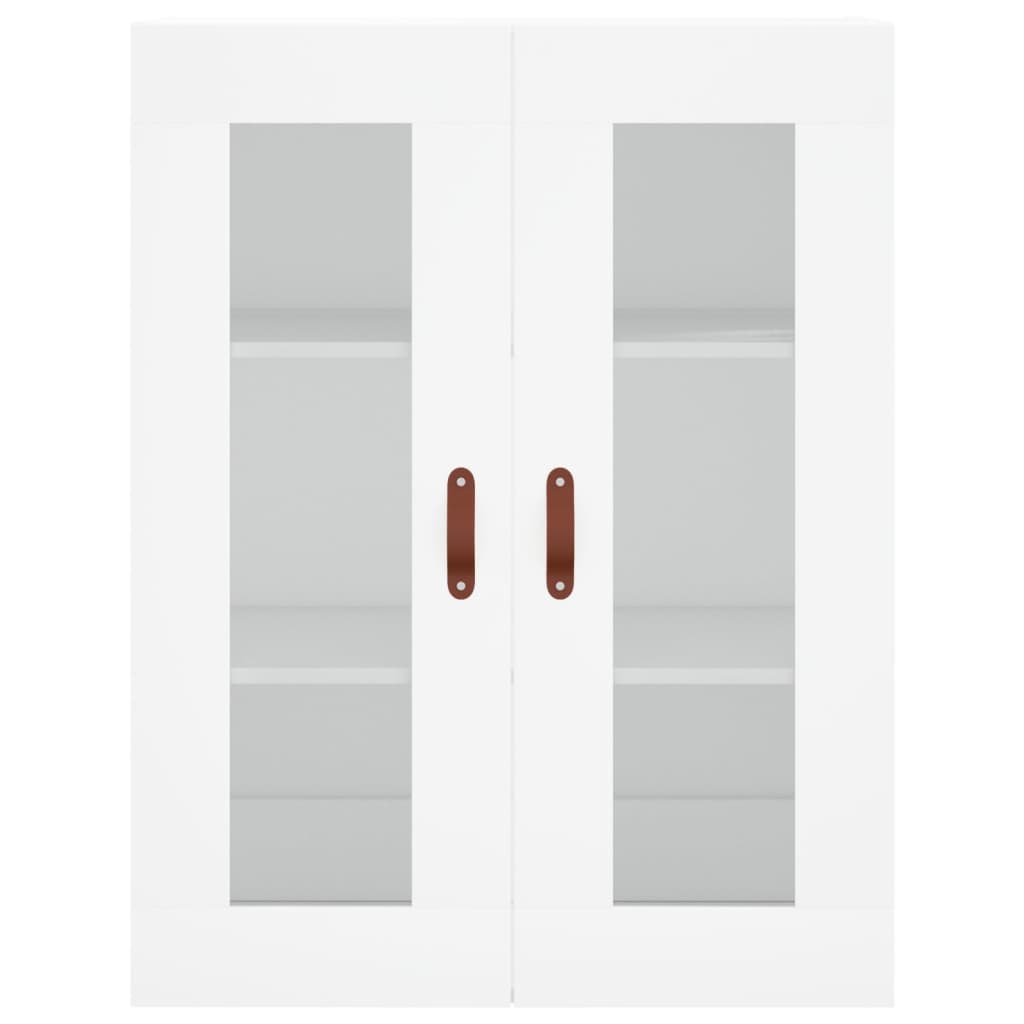 Highboard hvit 69,5x34x180 cm konstruert tre