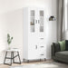 Highboard hvit 69,5x34x180 cm konstruert tre