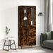 Highboard røkt eik 69,5x34x180 cm konstruert tre