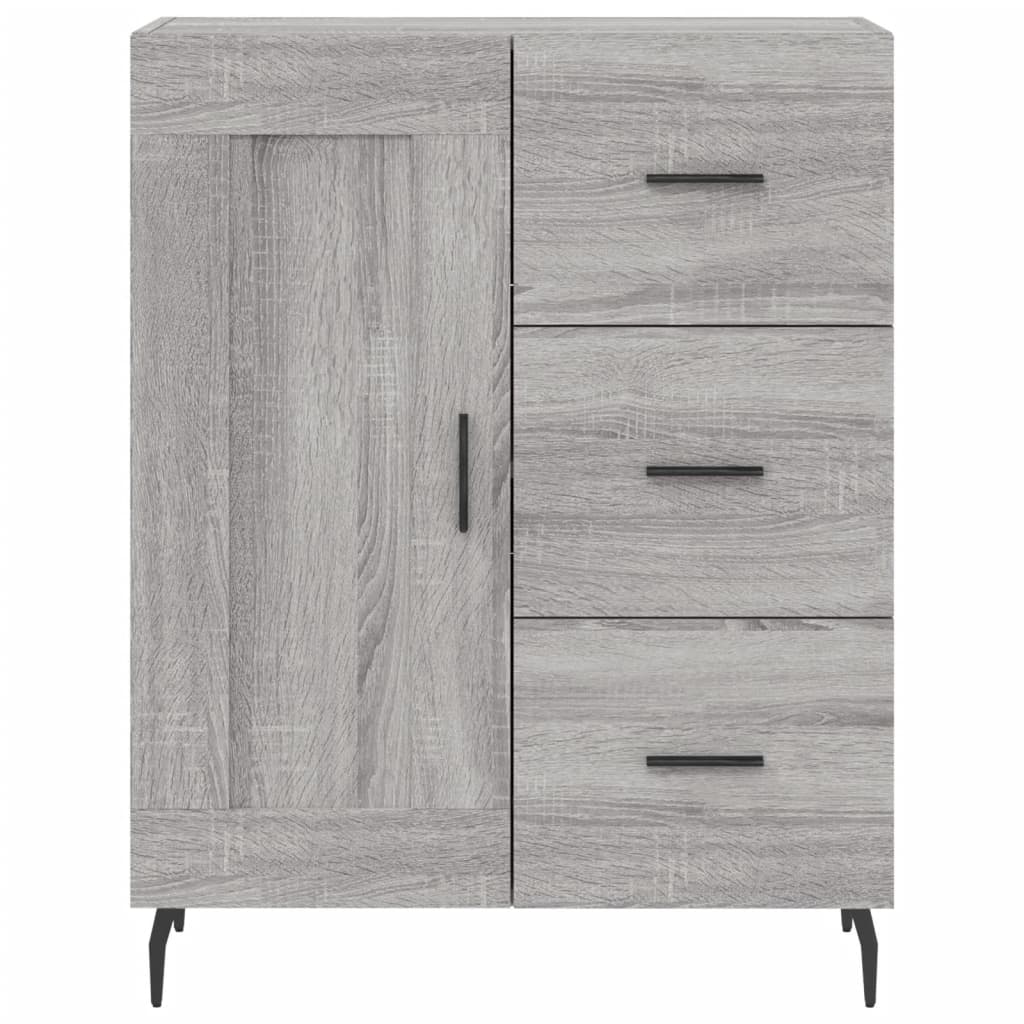 Highboard grå sonoma 69,5x34x180 cm konstruert tre