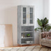 Highboard betonggrå 69,5x34x180 cm konstruert tre