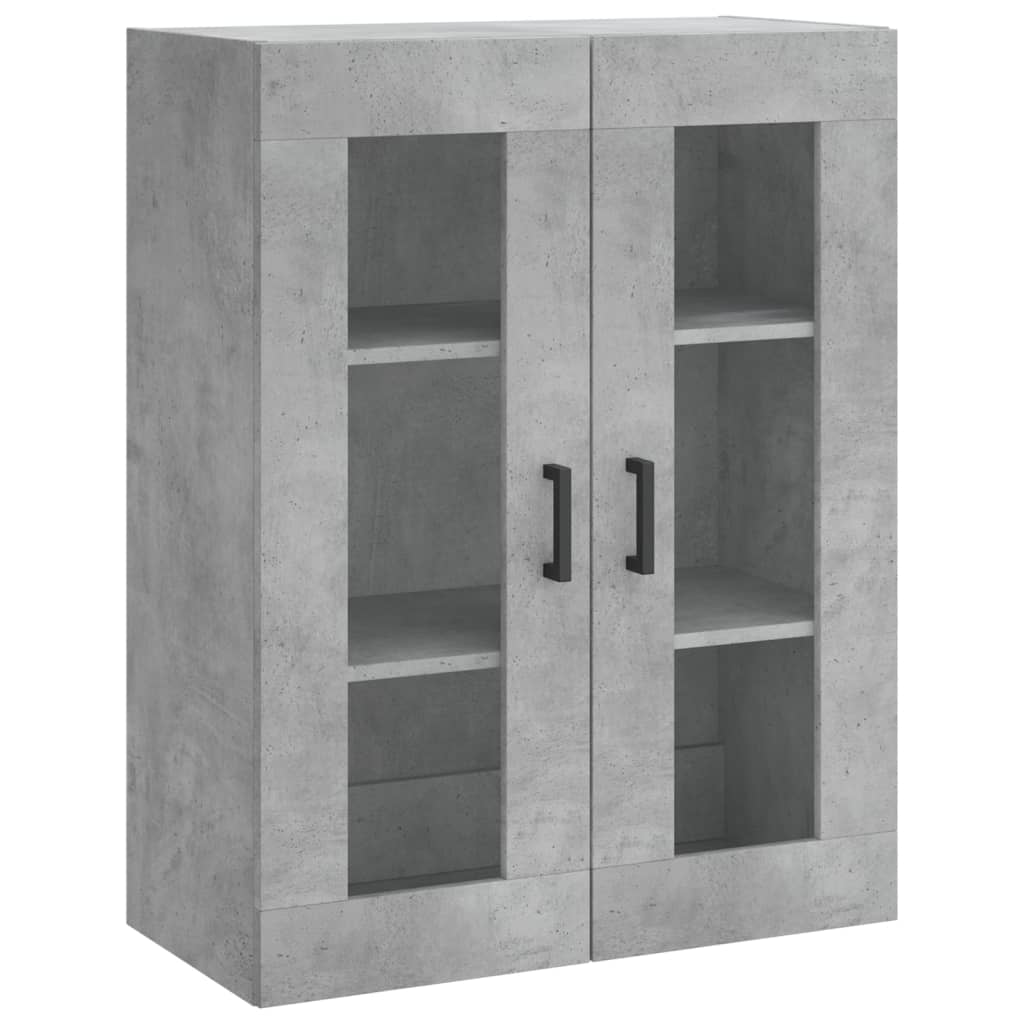 Highboard betonggrå 69,5x34x180 cm konstruert tre