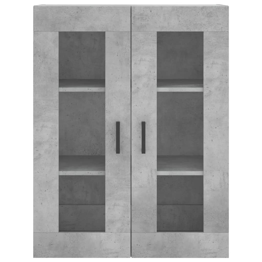 Highboard betonggrå 69,5x34x180 cm konstruert tre