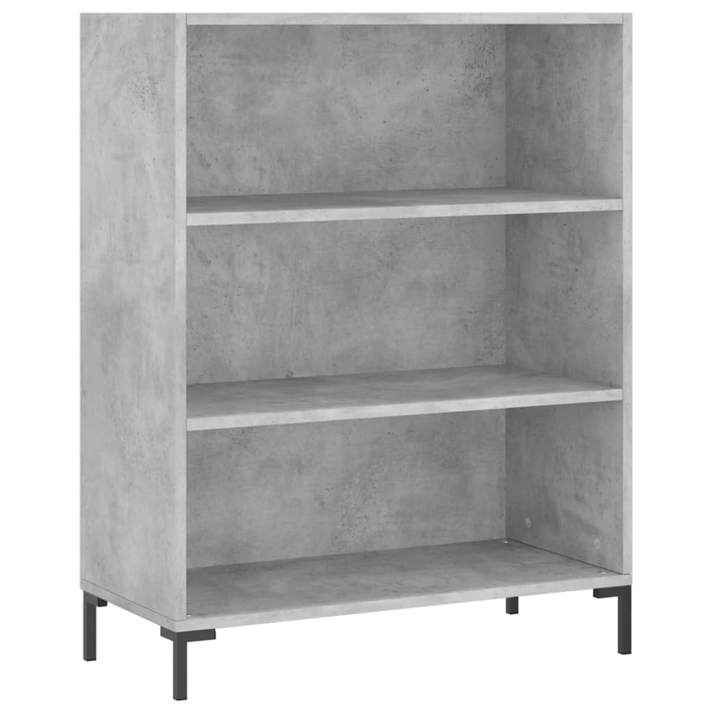 Highboard betonggrå 69,5x34x180 cm konstruert tre