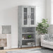 Highboard betonggrå 69,5x34x180 cm konstruert tre