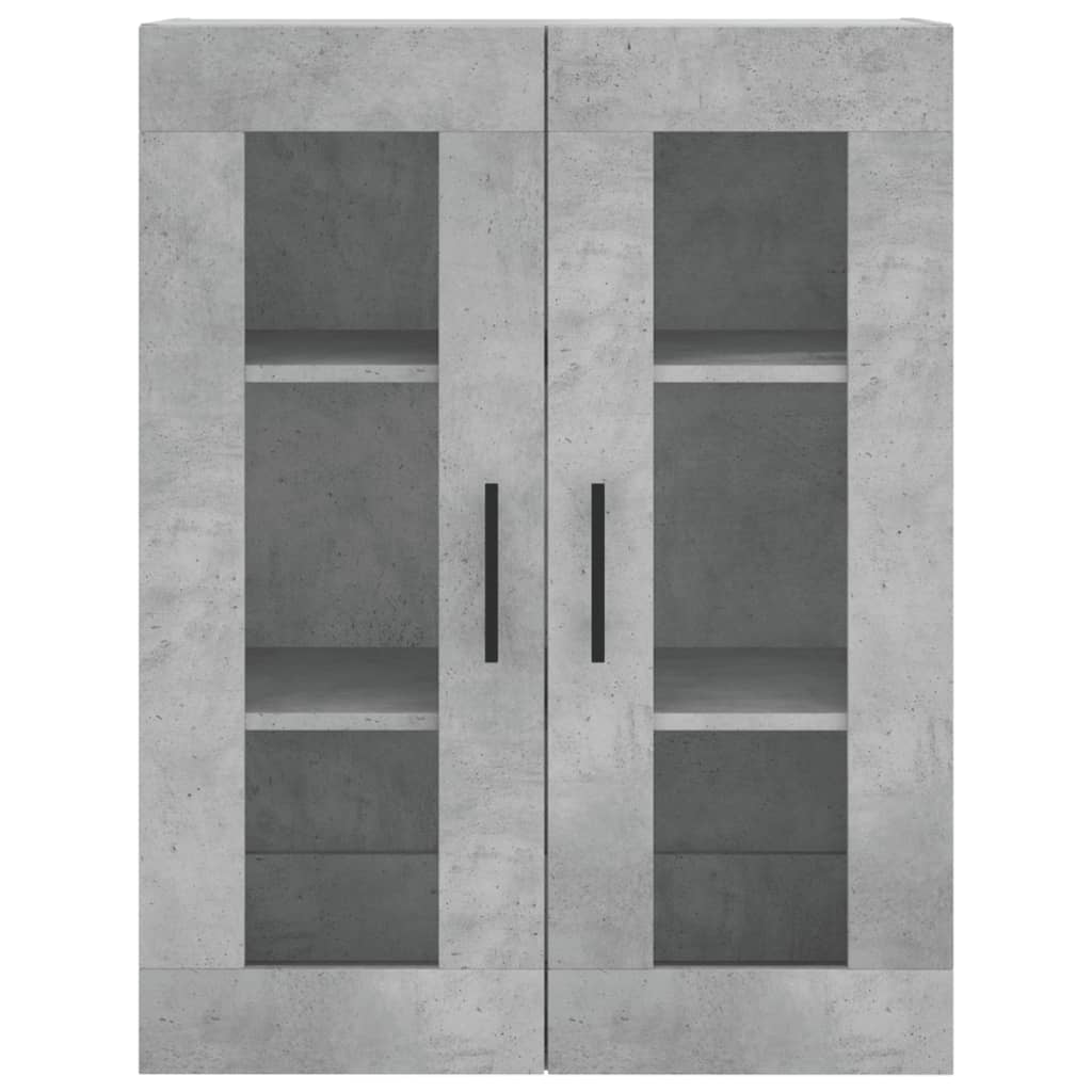 Highboard betonggrå 69,5x34x180 cm konstruert tre