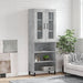 Highboard betonggrå 69,5x34x180 cm konstruert tre
