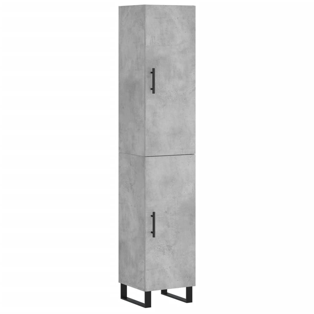 Highboard betonggrå 34,5x34x180 cm konstruert tre vidaXL