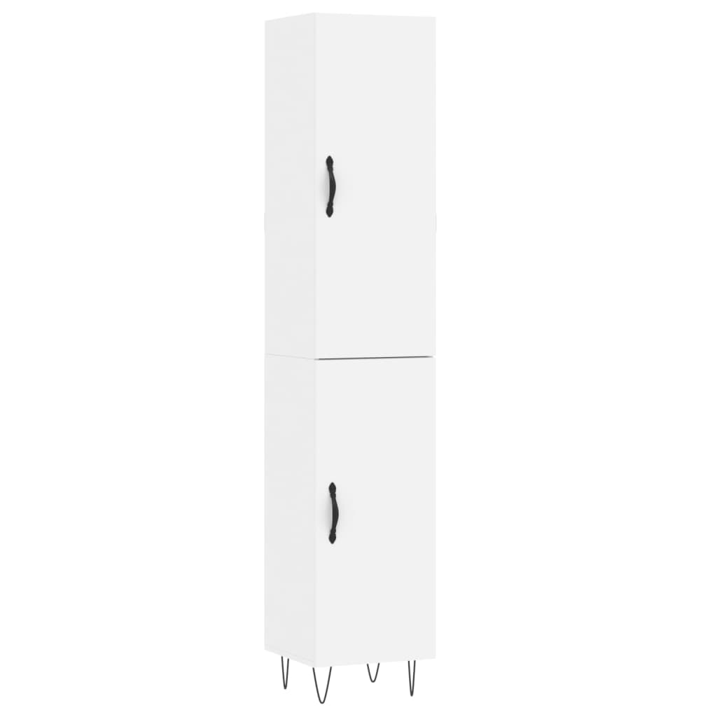 Highboard hvit 34,5x34x180 cm konstruert tre vidaXL