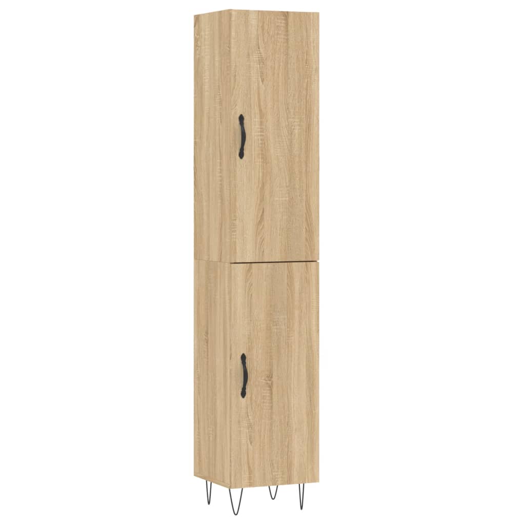 Highboard sonoma eik 34,5x34x180 cm konstruert tre