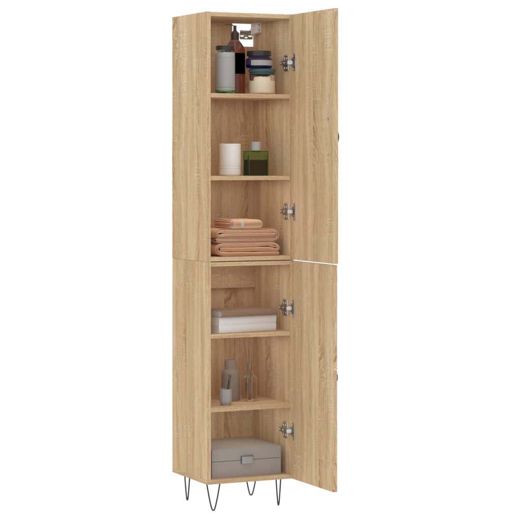 Highboard sonoma eik 34,5x34x180 cm konstruert tre