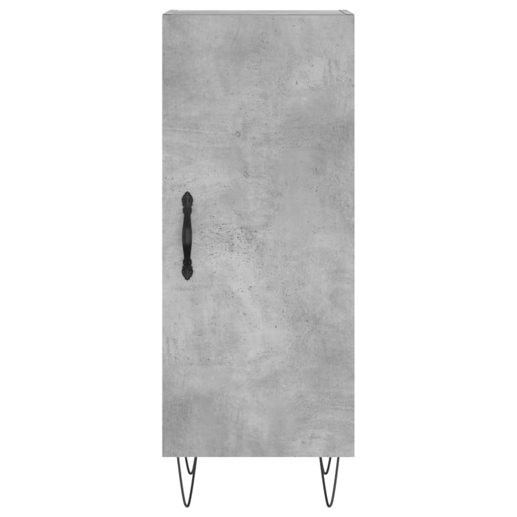 Highboard betonggrå 34,5x34x180 cm konstruert tre