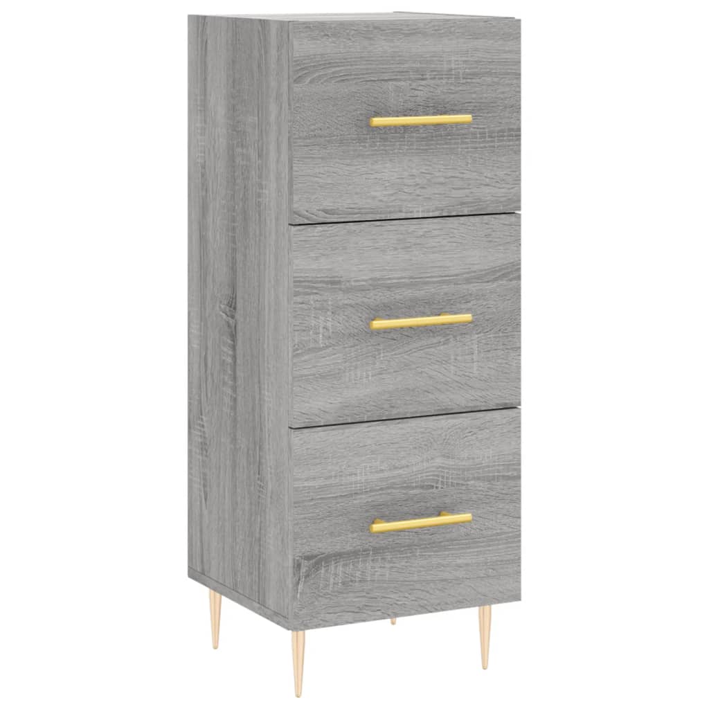 Highboard grå sonoma 34,5x34x180 cm konstruert tre