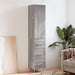 Highboard grå sonoma 34,5x34x180 cm konstruert tre