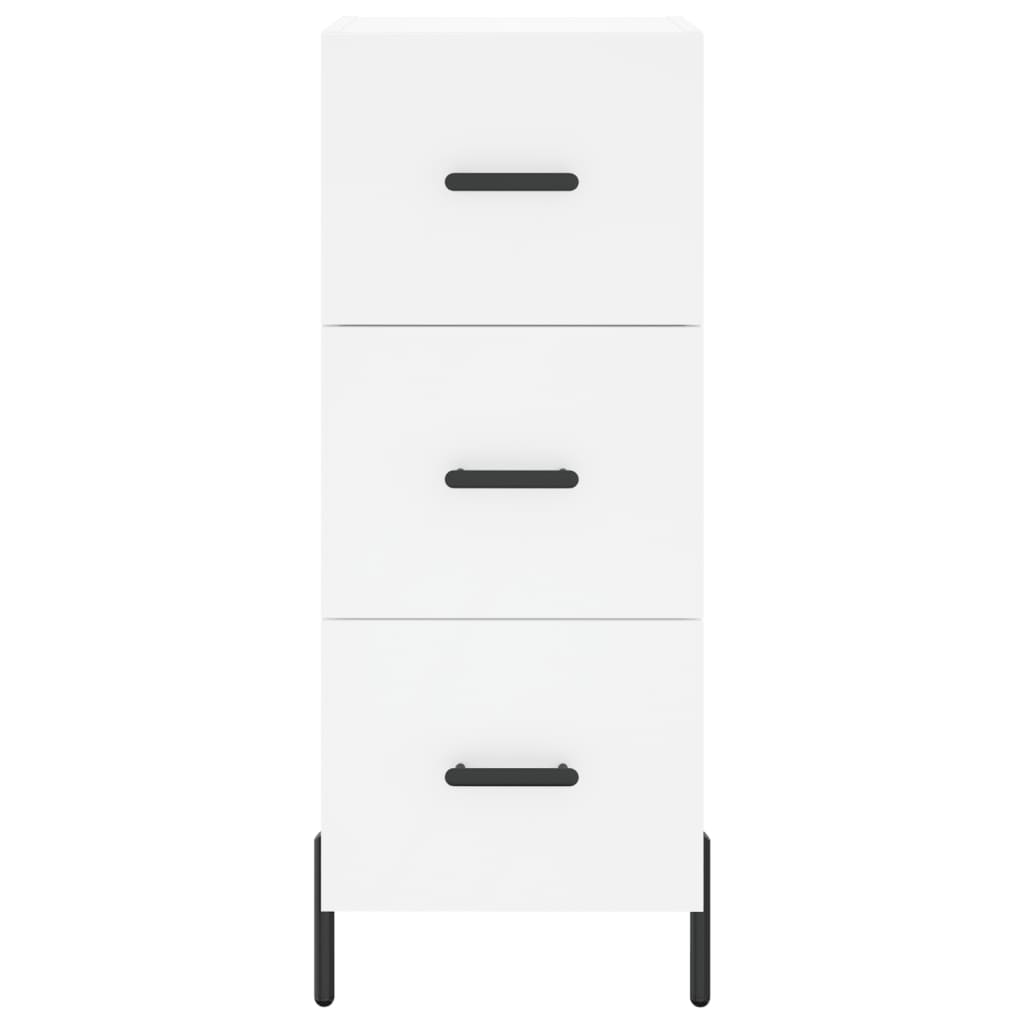 Highboard hvit 34,5x34x180 cm konstruert tre