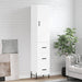 Highboard hvit 34,5x34x180 cm konstruert tre