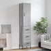 Highboard grå sonoma 34,5x34x180 cm konstruert tre