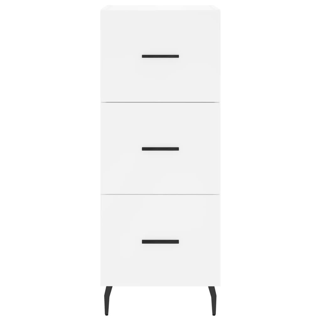 Highboard hvit 34,5x34x180 cm konstruert tre