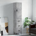 Highboard betonggrå 34,5x34x180 cm konstruert tre