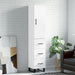 Highboard hvit 34,5x34x180 cm konstruert tre