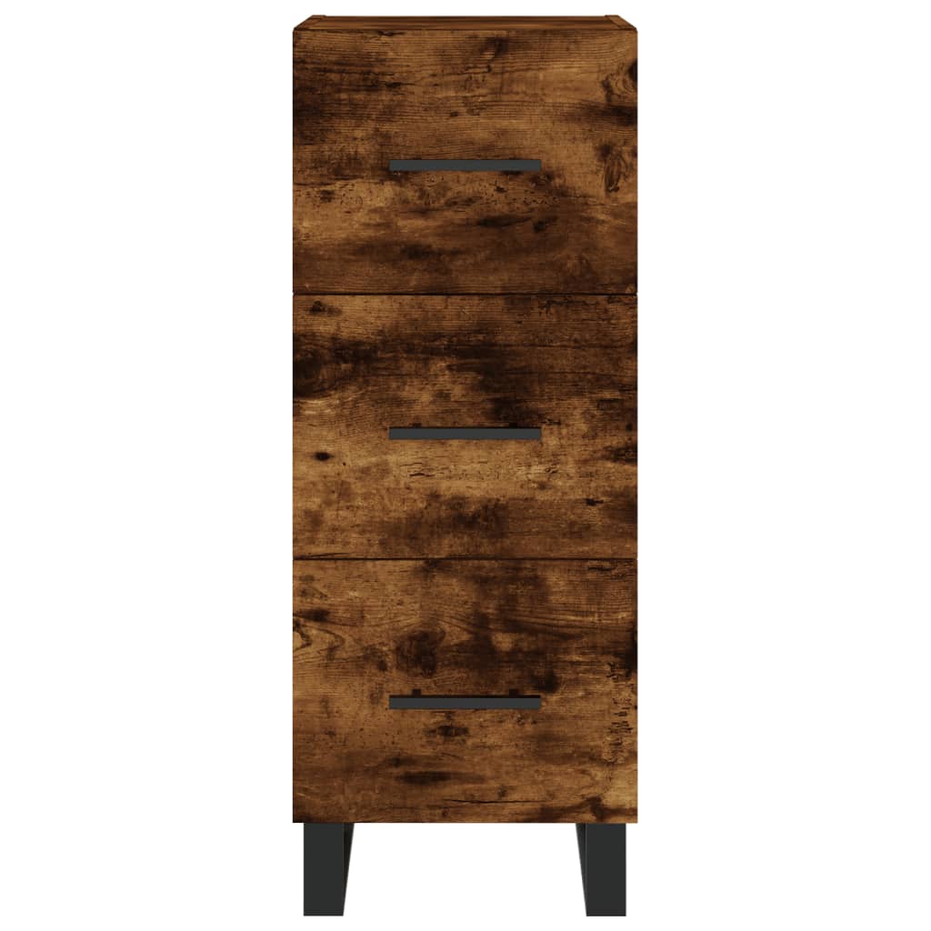 Highboard røkt eik 34,5x34x180 cm konstruert tre
