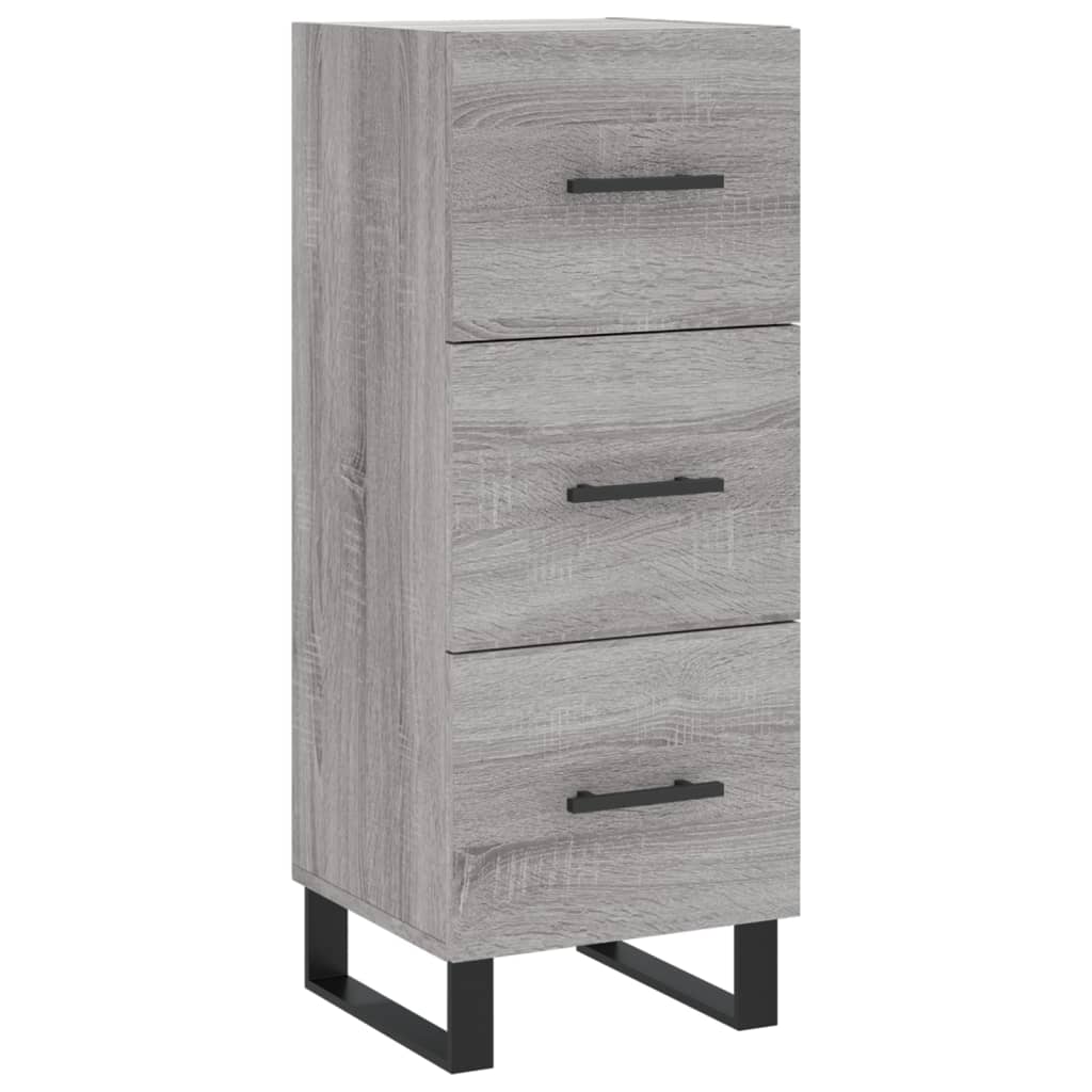 Highboard grå sonoma 34,5x34x180 cm konstruert tre