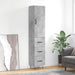Highboard betonggrå 34,5x34x180 cm konstruert tre