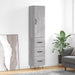 Highboard grå sonoma 34,5x34x180 cm konstruert tre