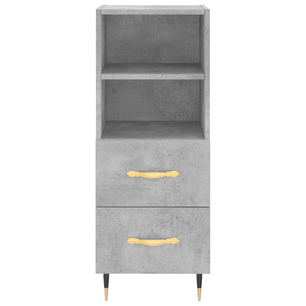 Highboard betonggrå 34,5x34x180 cm konstruert tre