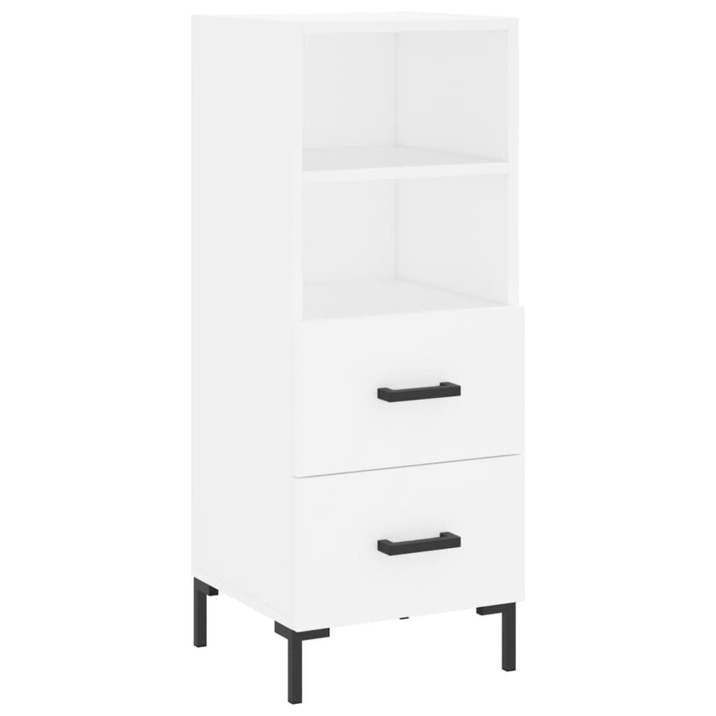 Highboard hvit 34,5x34x180 cm konstruert tre