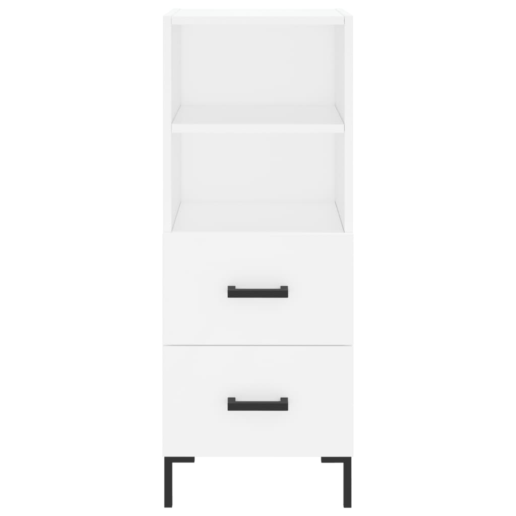 Highboard hvit 34,5x34x180 cm konstruert tre