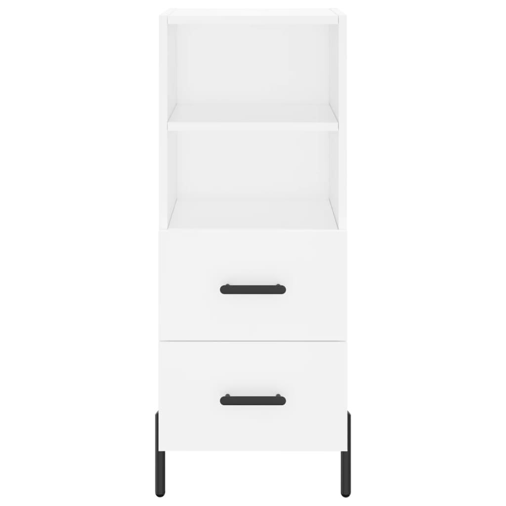 Highboard hvit 34,5x34x180 cm konstruert tre