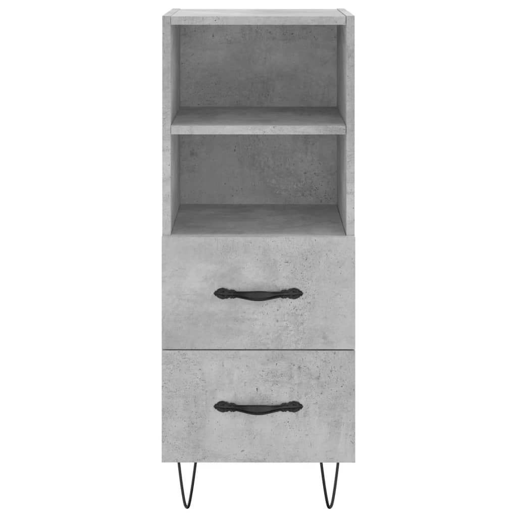 Highboard betonggrå 34,5x34x180 cm konstruert tre
