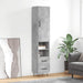 Highboard betonggrå 34,5x34x180 cm konstruert tre