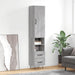 Highboard grå sonoma 34,5x34x180 cm konstruert tre