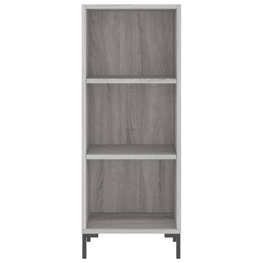 Highboard grå sonoma 34,5x34x180 cm konstruert tre