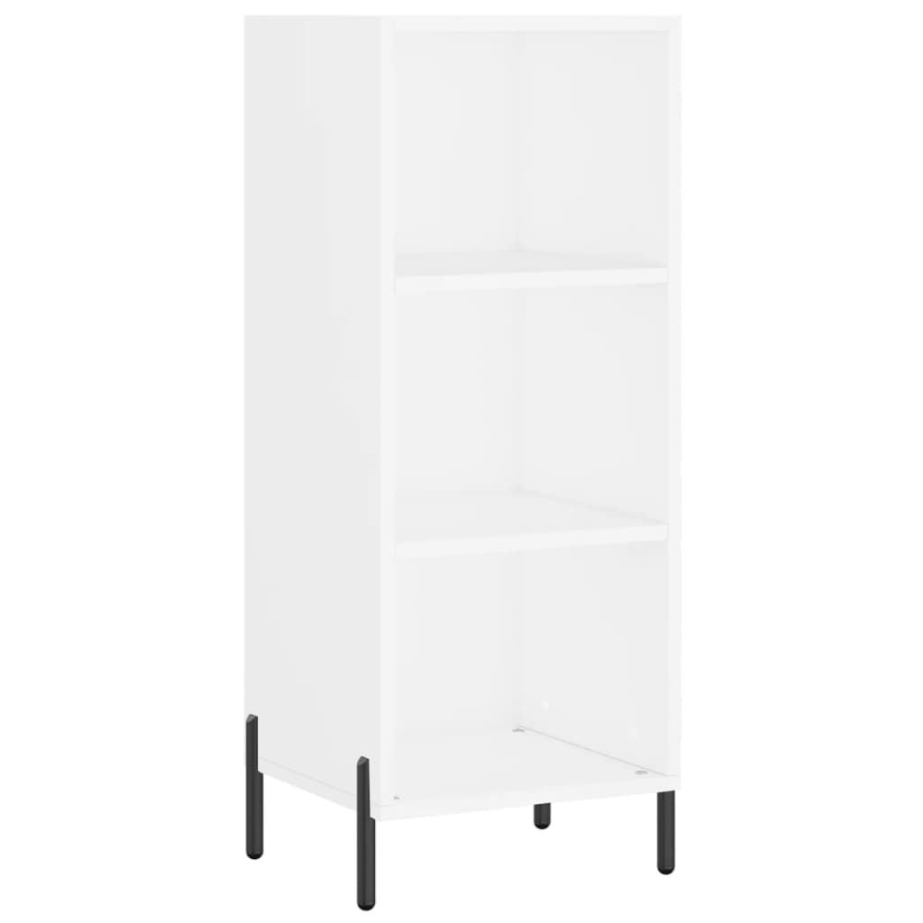 Highboard hvit 34,5x34x180 cm konstruert tre