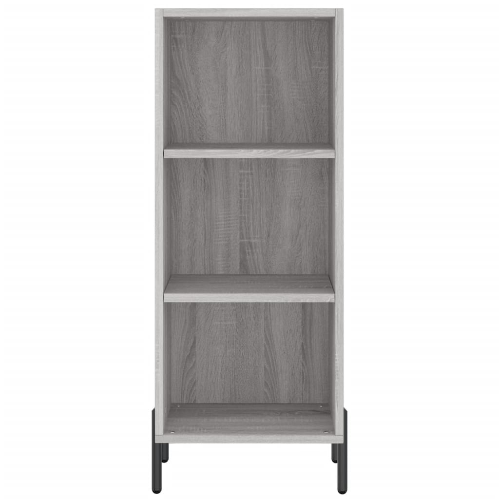 Highboard grå sonoma 34,5x34x180 cm konstruert tre