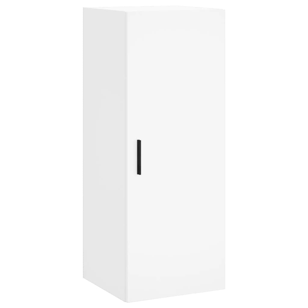 Highboard hvit 34,5x34x180 cm konstruert tre