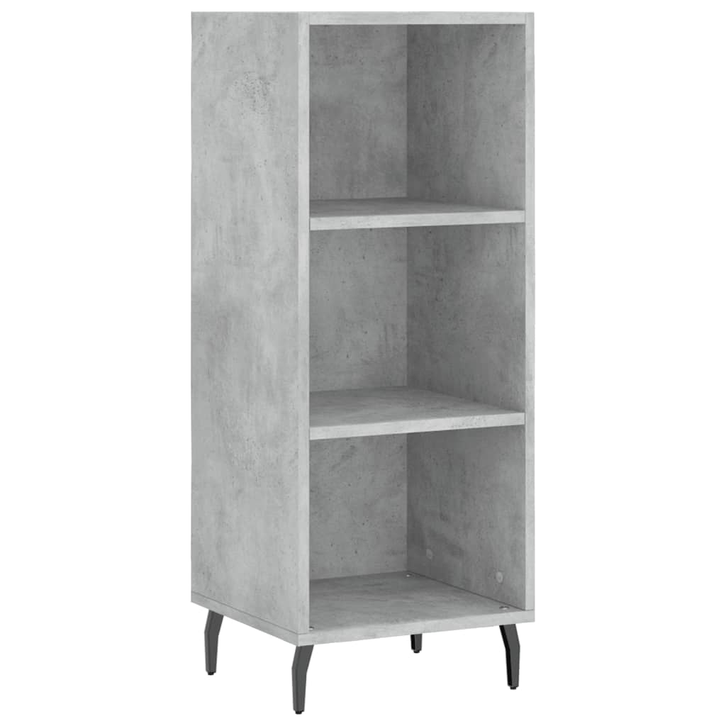Highboard betonggrå 34,5x34x180 cm konstruert tre