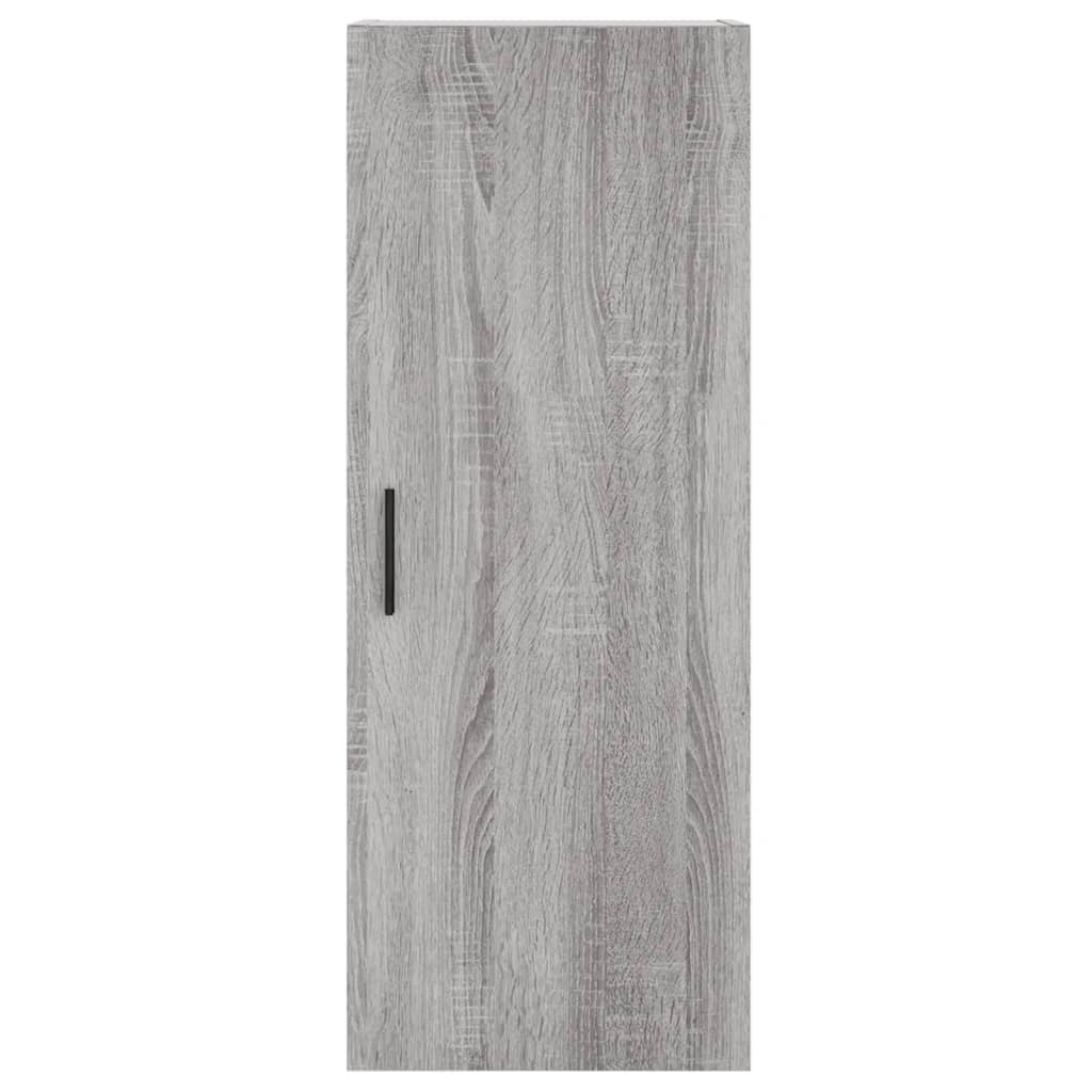 Highboard grå sonoma 34,5x34x180 cm konstruert tre