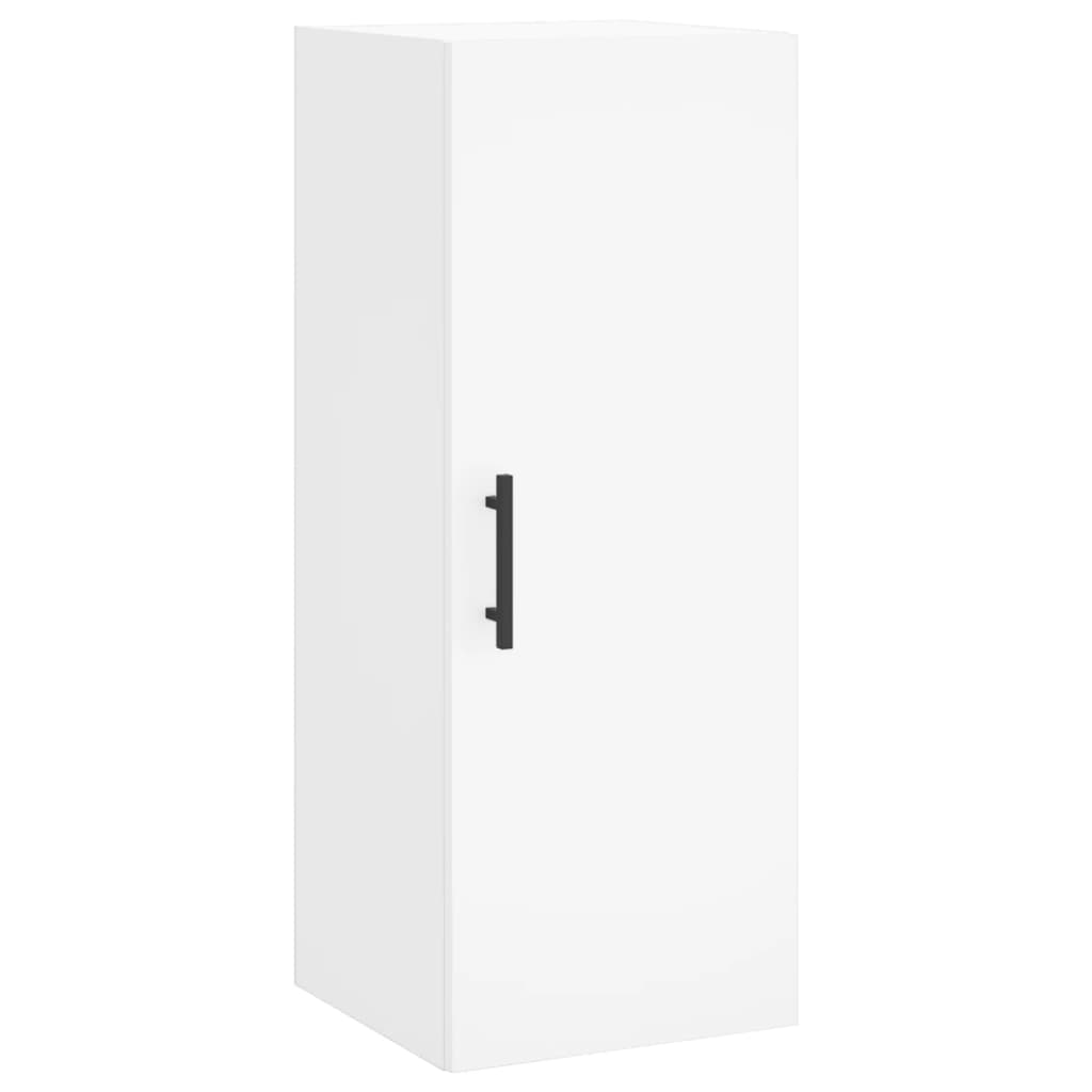 Highboard hvit 34,5x34x180 cm konstruert tre