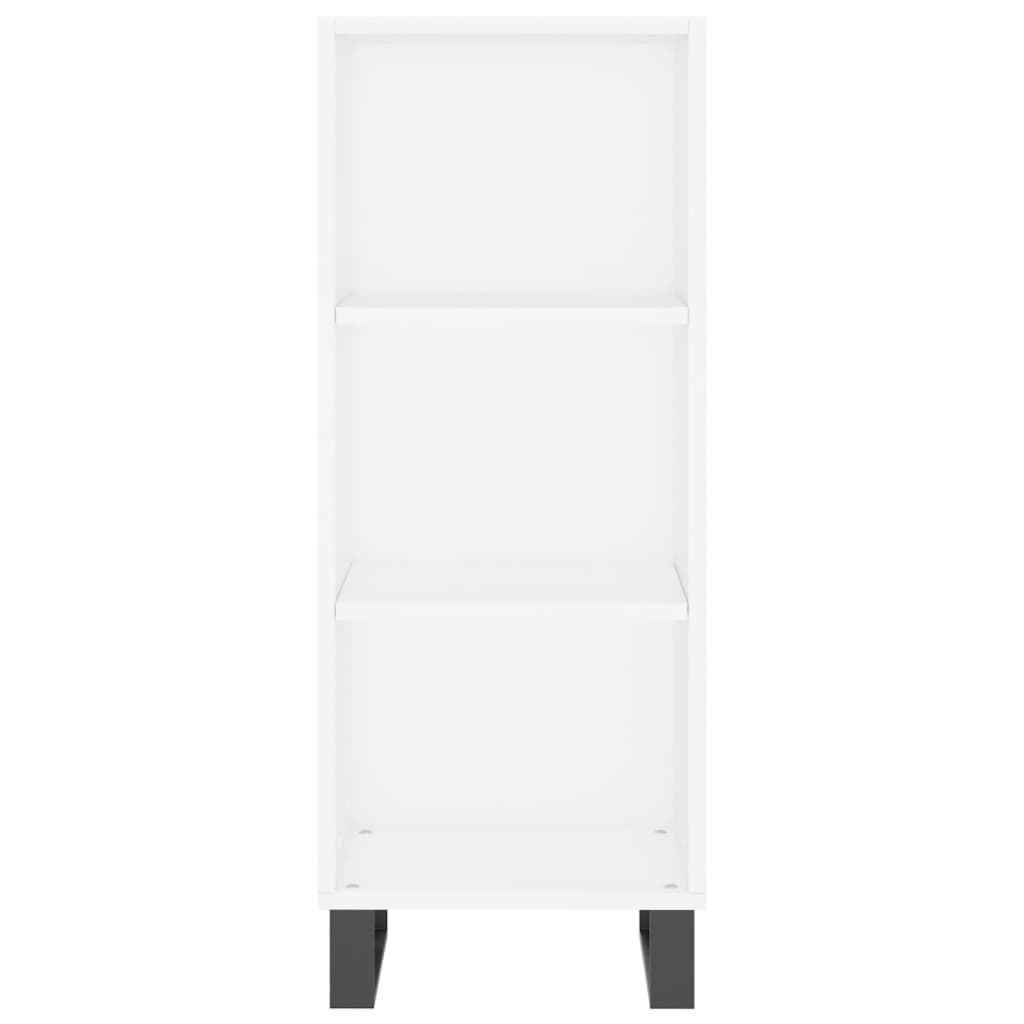 Highboard hvit 34,5x34x180 cm konstruert tre