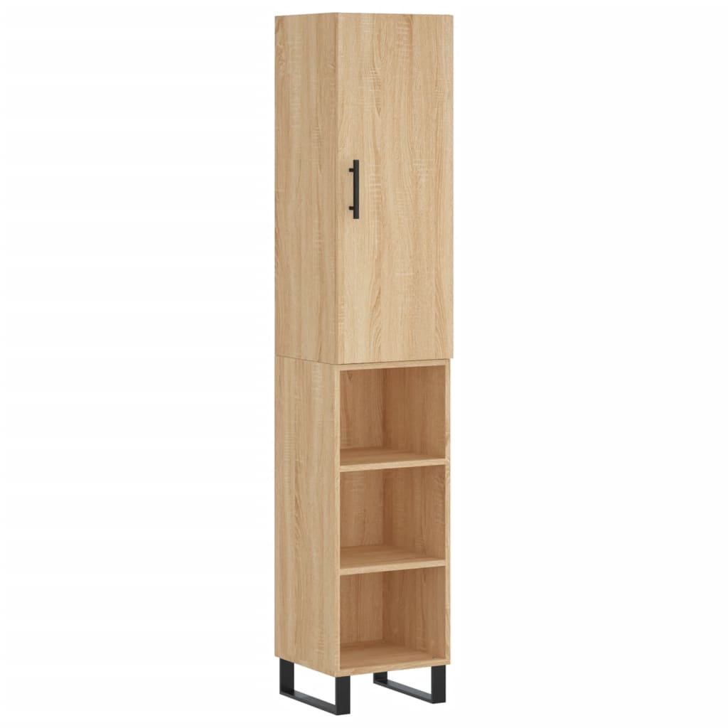 Highboard sonoma eik 34,5x34x180 cm konstruert tre vidaXL