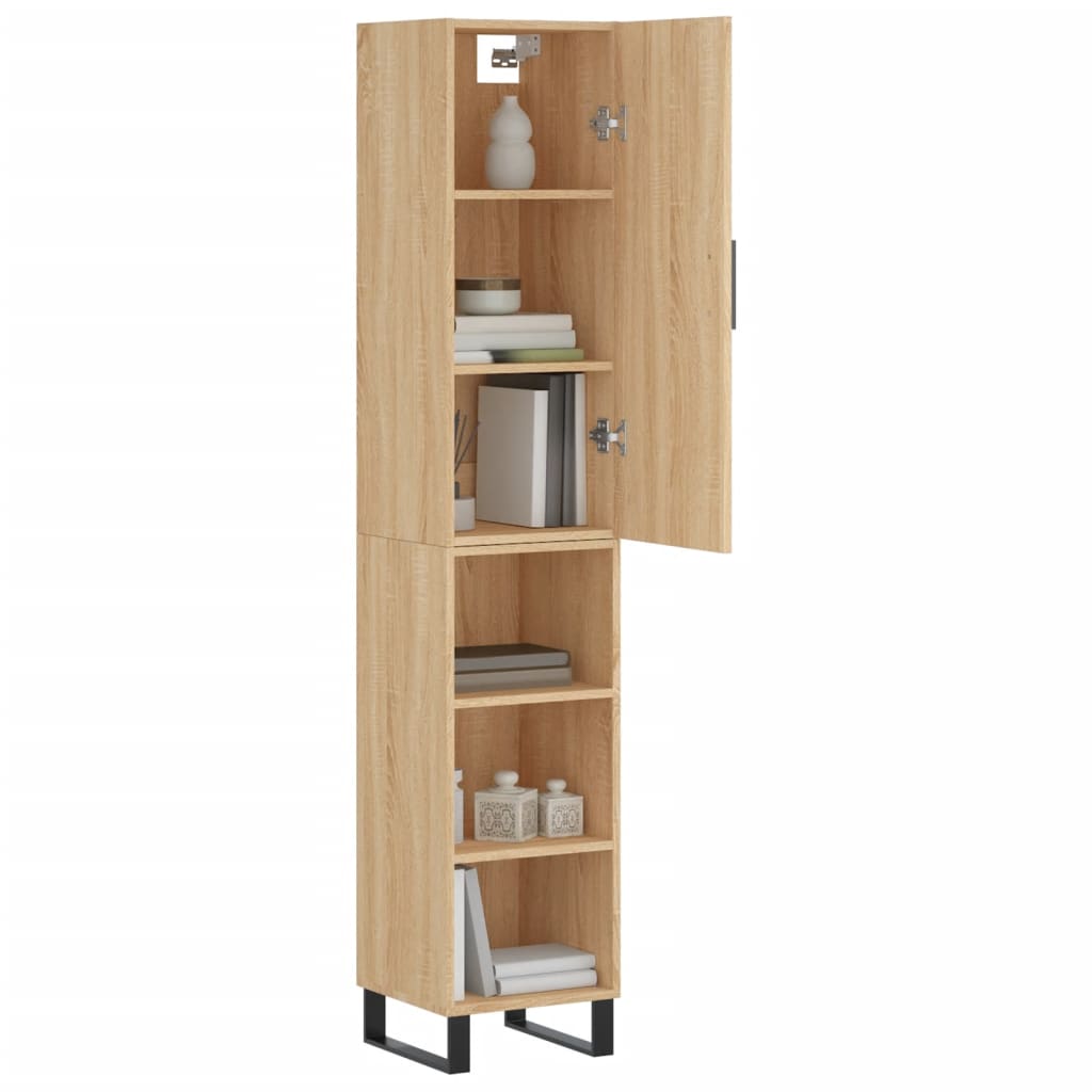 Highboard sonoma eik 34,5x34x180 cm konstruert tre vidaXL