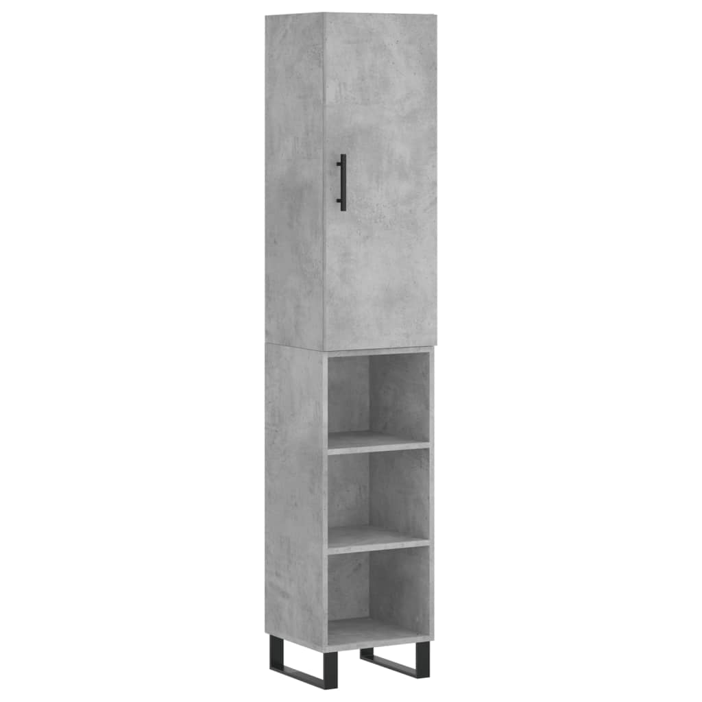 Highboard betonggrå 34,5x34x180 cm konstruert tre vidaXL