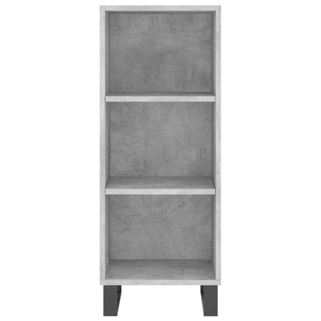 Highboard betonggrå 34,5x34x180 cm konstruert tre vidaXL