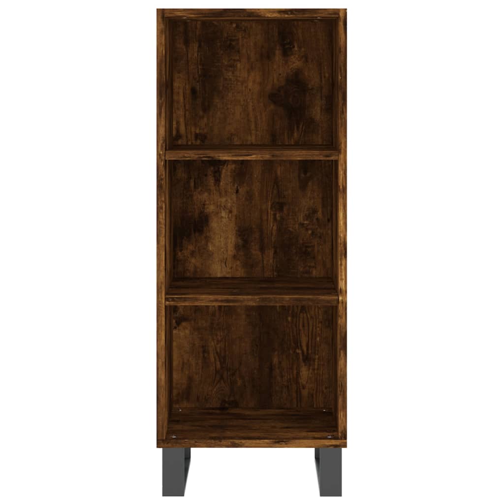 Highboard røkt eik 34,5x34x180 cm konstruert tre