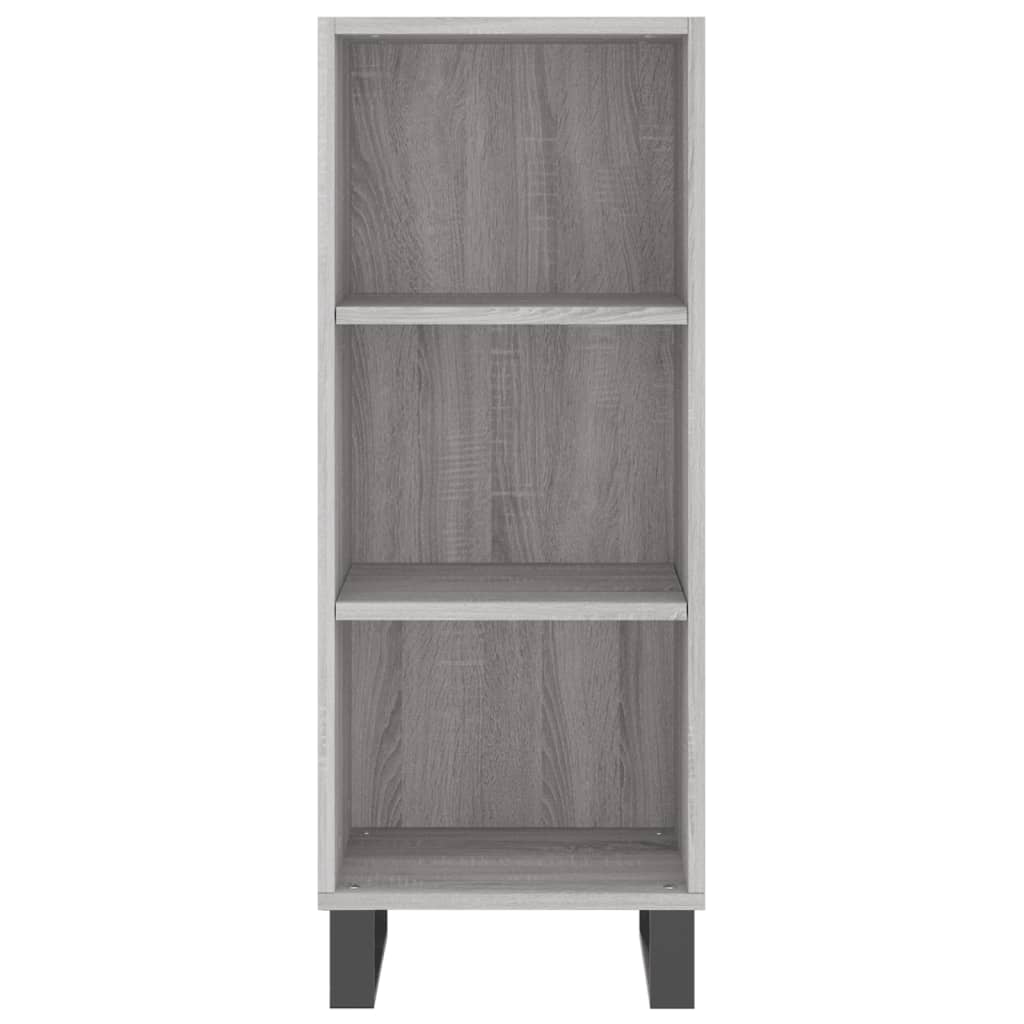 Highboard grå sonoma 34,5x34x180 cm konstruert tre