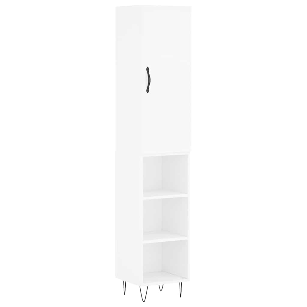 Highboard hvit 34,5x34x180 cm konstruert tre vidaXL